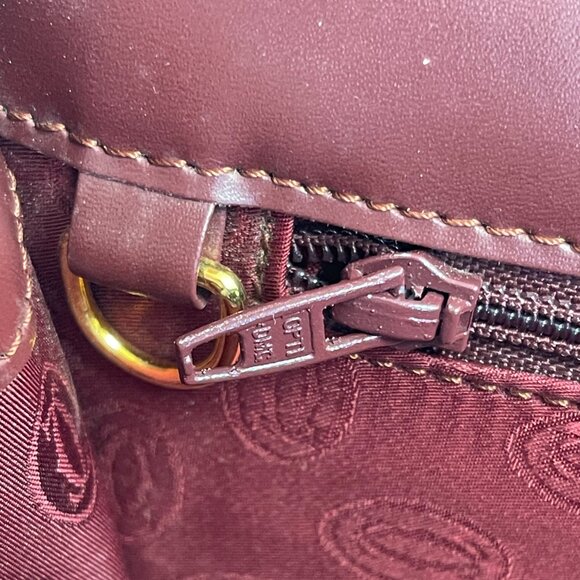 Cartier Must de Cartier Burgundy Leather Clutch w/ Retractable Strap  - Preowned - Picture 10 of 14
